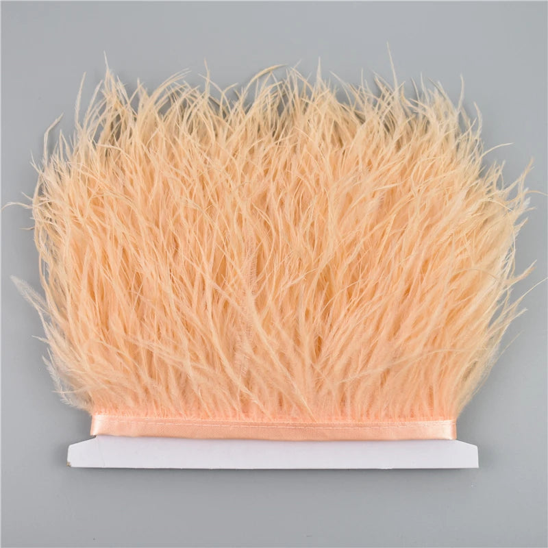 8-10cm Ostrich Feather Trims Natural Feathers Ribbon Fringe