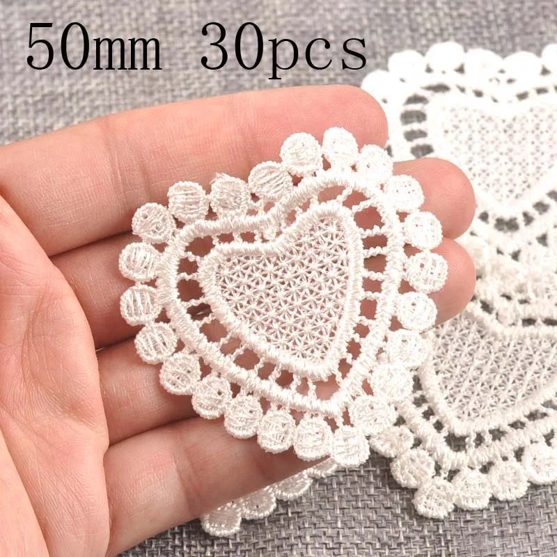 Flower White Lace Applique Mesh Trim