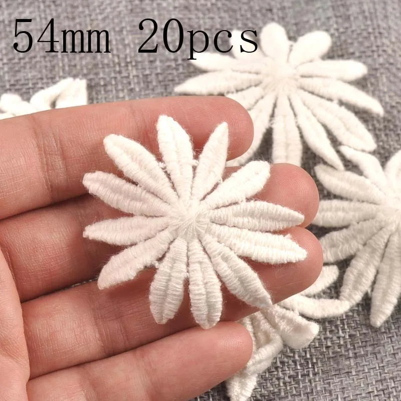 Flower White Lace Applique Mesh Trim