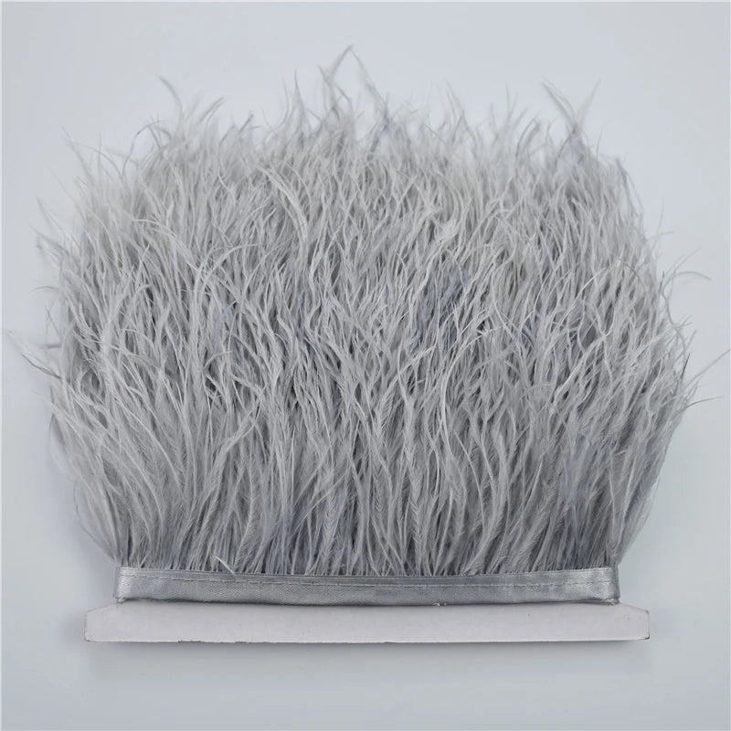 8-10cm Ostrich Feather Trims Natural Feathers Ribbon Fringe