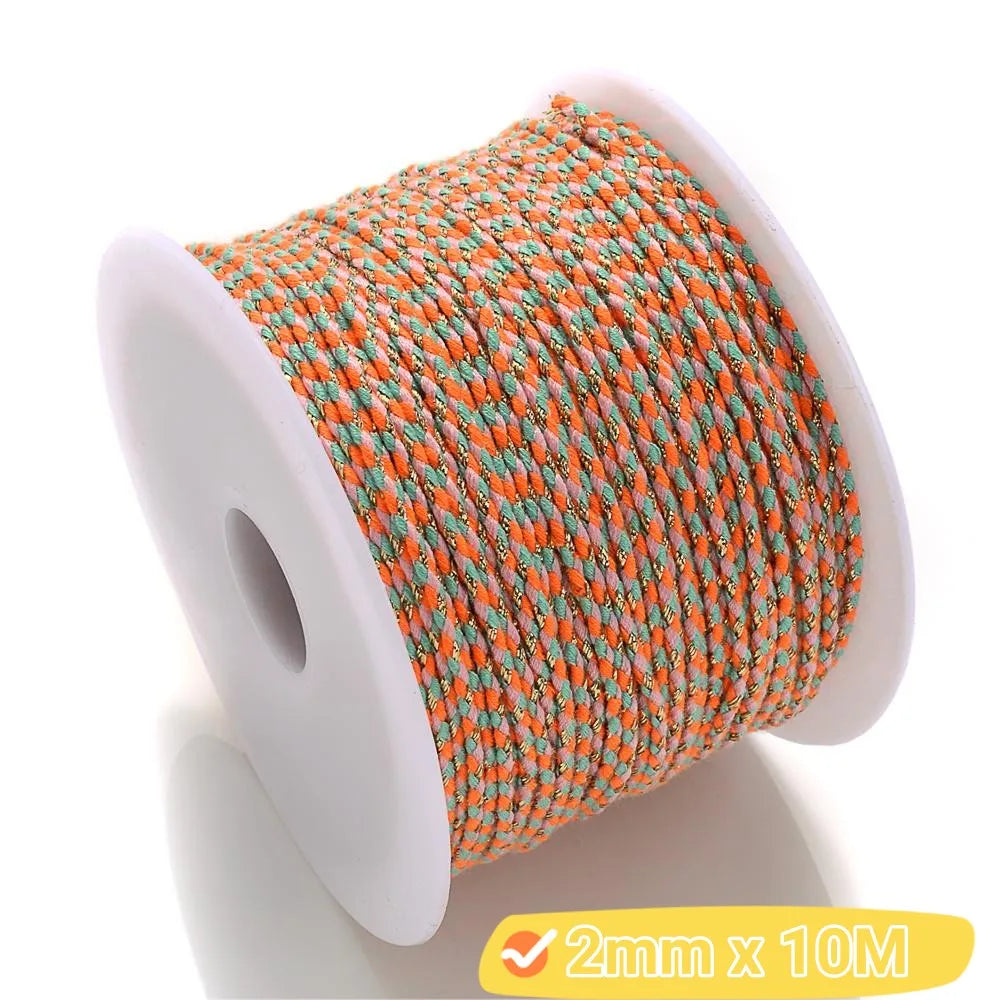 2mm Natural Cotton Rope Colorful Cord