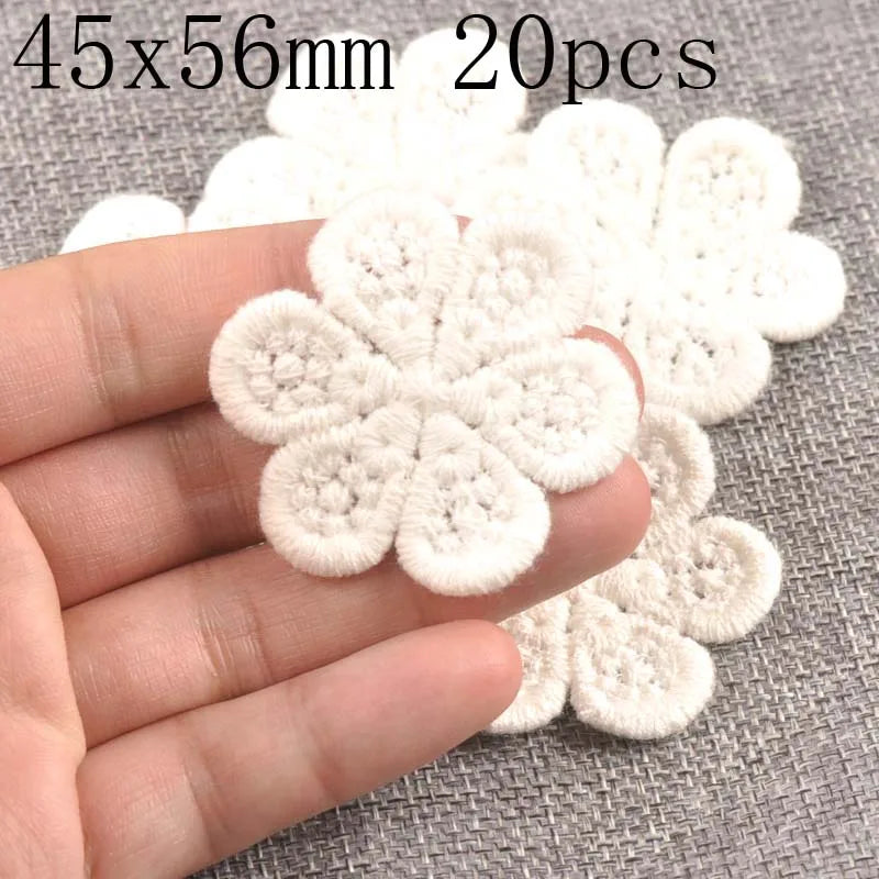 Flower White Lace Applique Mesh Trim