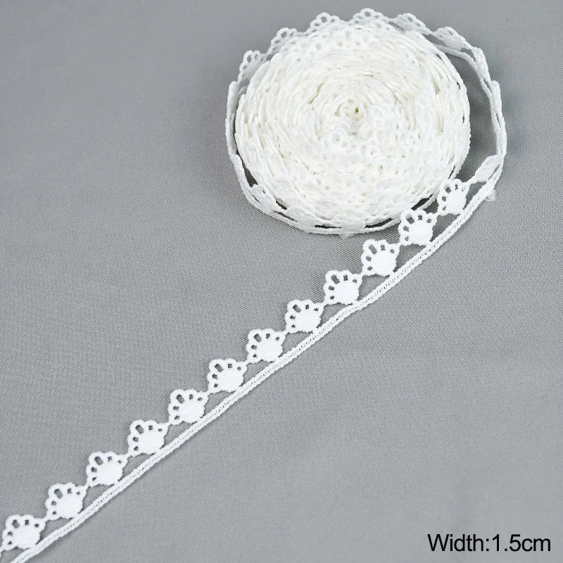 White Lace Milk Silk Water Soluble Embroidery Lace Ribbon Trim Fabric