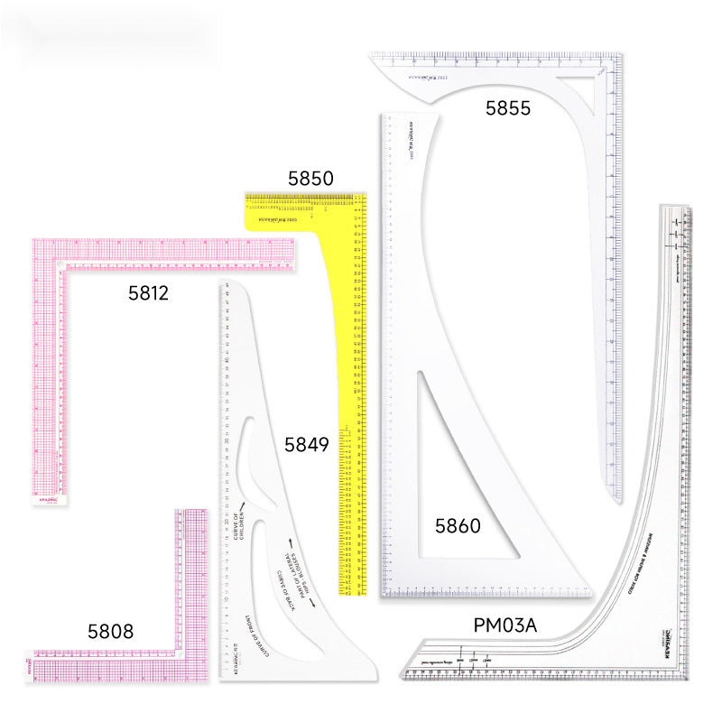 Special ruler for clothing cutting