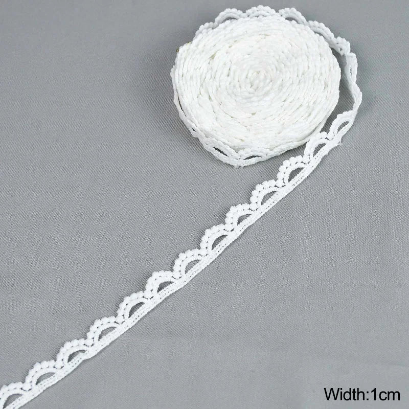 White Lace Milk Silk Water Soluble Embroidery Lace Ribbon Trim Fabric