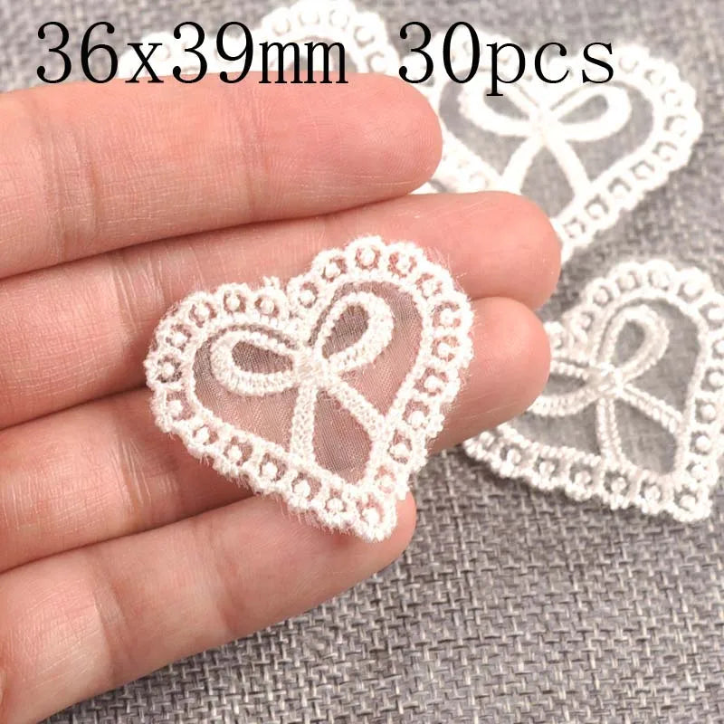 Flower White Lace Applique Mesh Trim