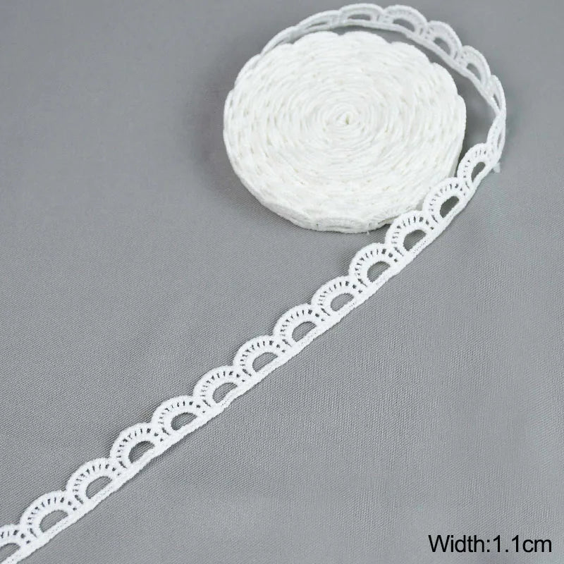 White Lace Milk Silk Water Soluble Embroidery Lace Ribbon Trim Fabric