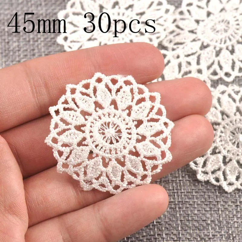 Flower White Lace Applique Mesh Trim