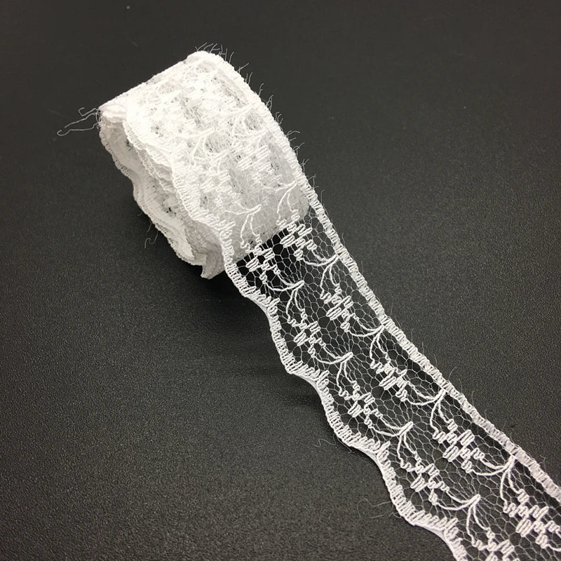 Embroidered mesh lace ribbon 3/4", 20 mm wide (10 yards/piece)