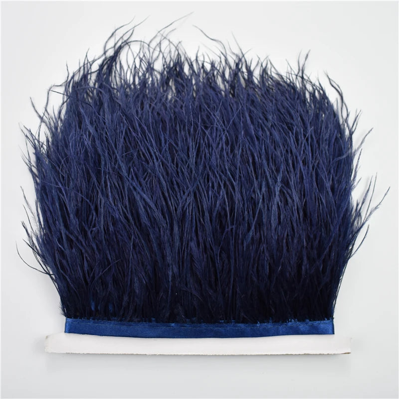 8-10cm Ostrich Feather Trims Natural Feathers Ribbon Fringe