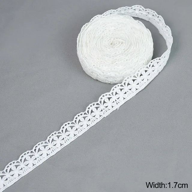 White Lace Milk Silk Water Soluble Embroidery Lace Ribbon Trim Fabric