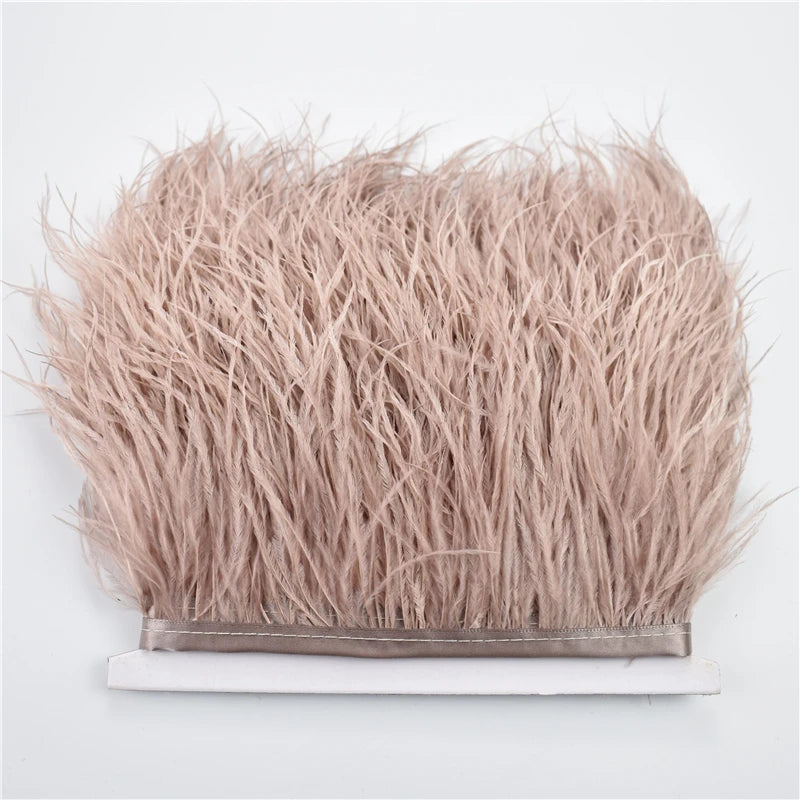 8-10cm Ostrich Feather Trims Natural Feathers Ribbon Fringe