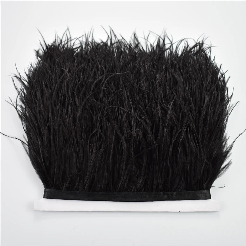 8-10cm Ostrich Feather Trims Natural Feathers Ribbon Fringe