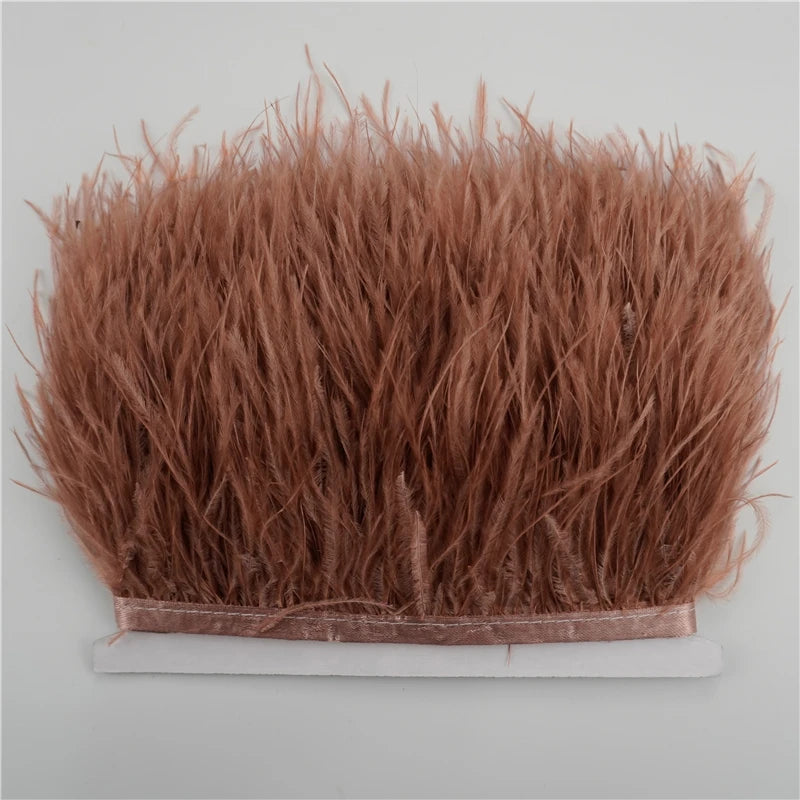 8-10cm Ostrich Feather Trims Natural Feathers Ribbon Fringe