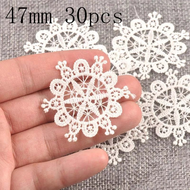 Flower White Lace Applique Mesh Trim