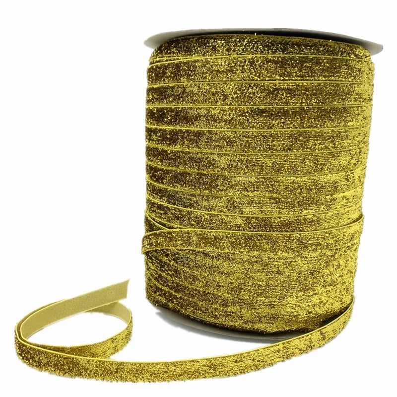 3/8 "10mm Khaki Glitter Velvet Ribbon