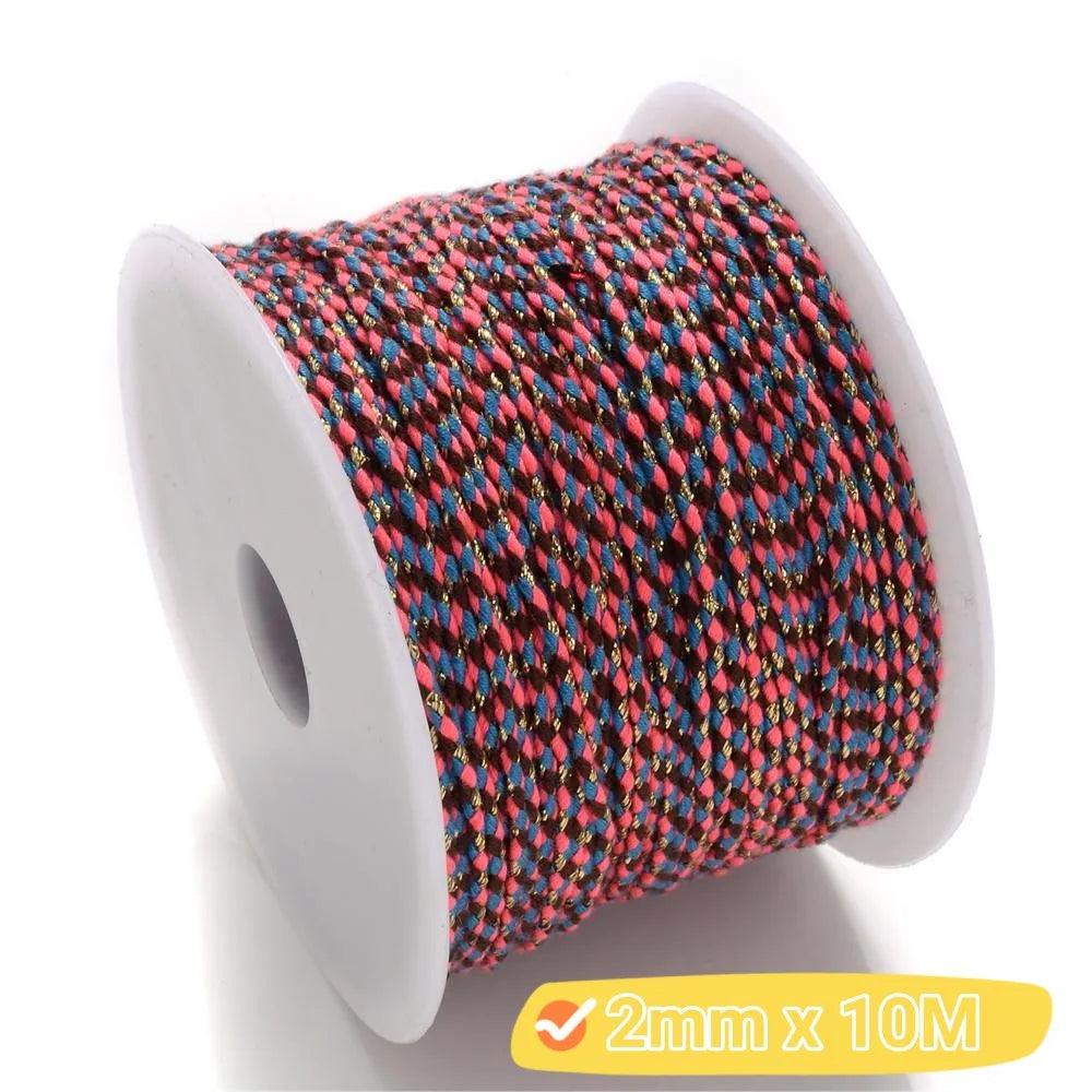 2mm Natural Cotton Rope Colorful Cord