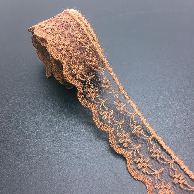 Embroidered mesh lace ribbon 3/4", 20 mm wide (10 yards/piece)