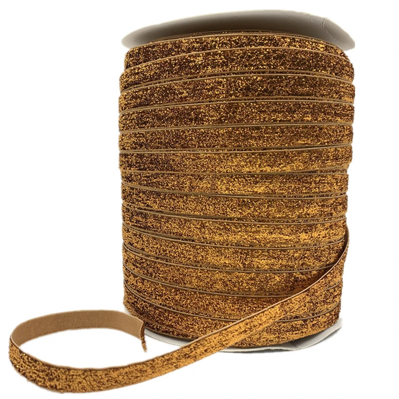 3/8 "10mm Khaki Glitter Velvet Ribbon