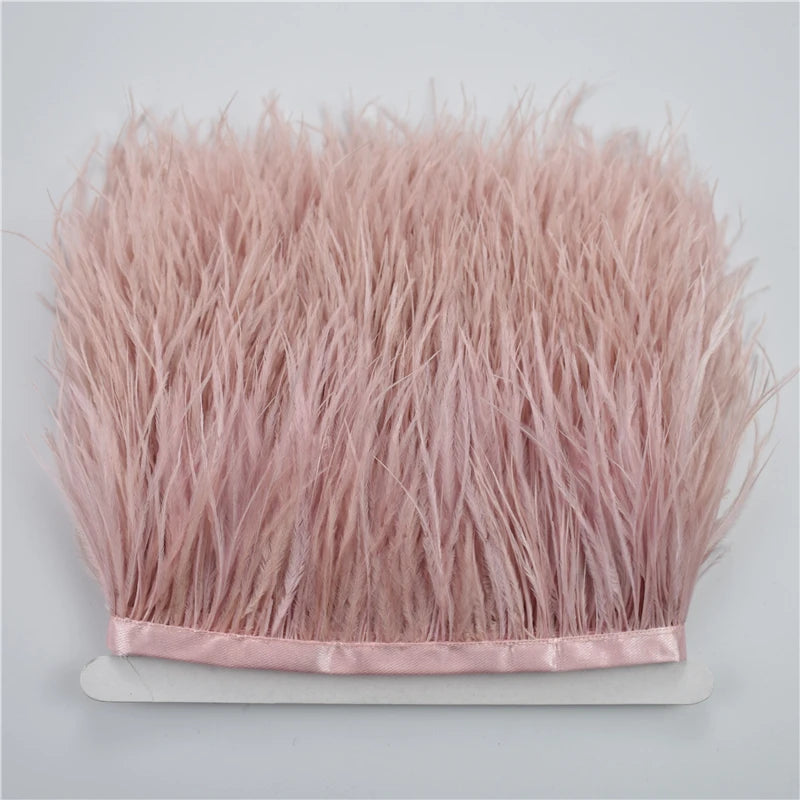 8-10cm Ostrich Feather Trims Natural Feathers Ribbon Fringe