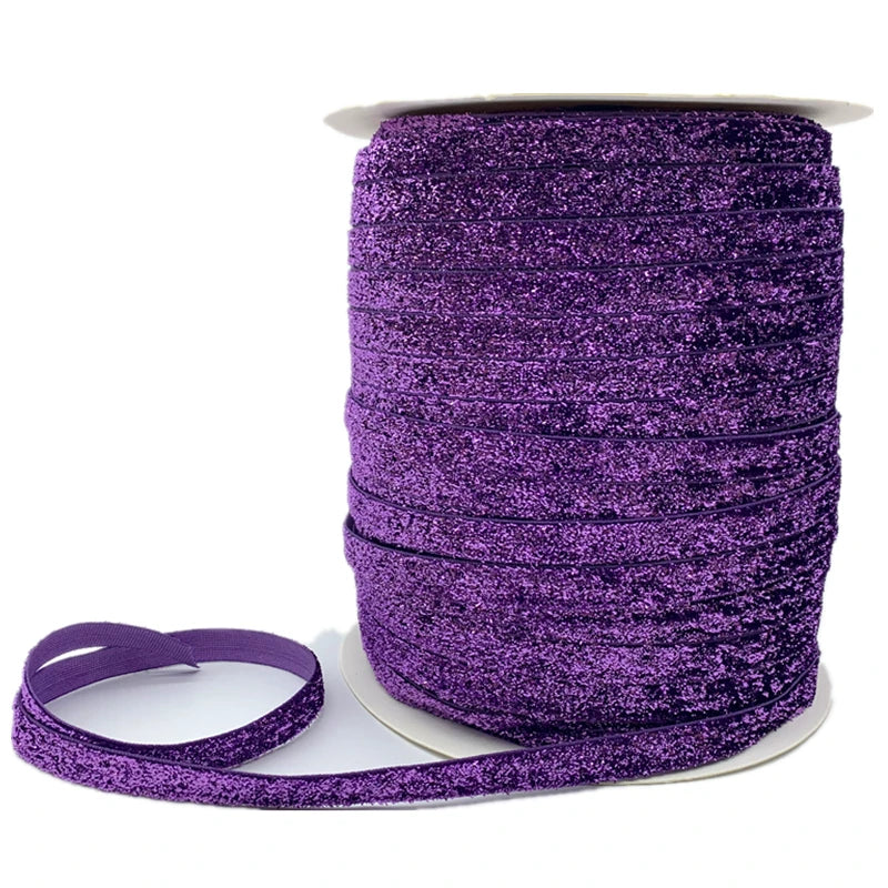 3/8 "10mm Khaki Glitter Velvet Ribbon