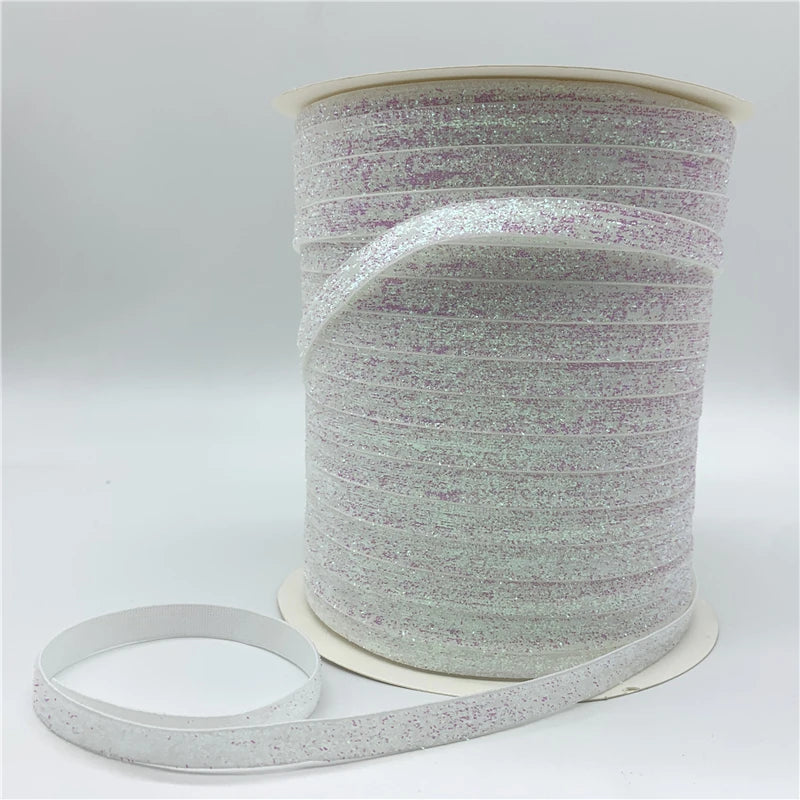 3/8 "10mm Khaki Glitter Velvet Ribbon