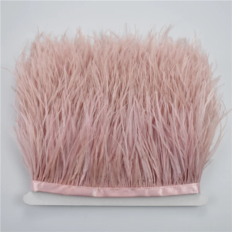 8-10cm Ostrich Feather Trims Natural Feathers Ribbon Fringe