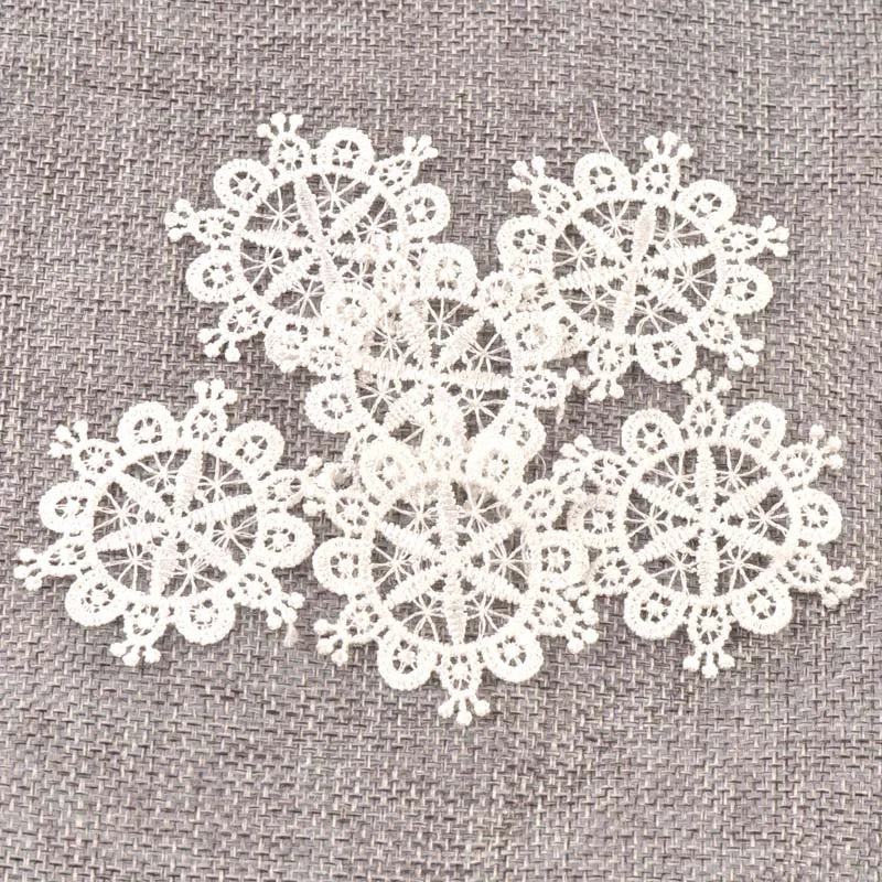 Flower White Lace Applique Mesh Trim