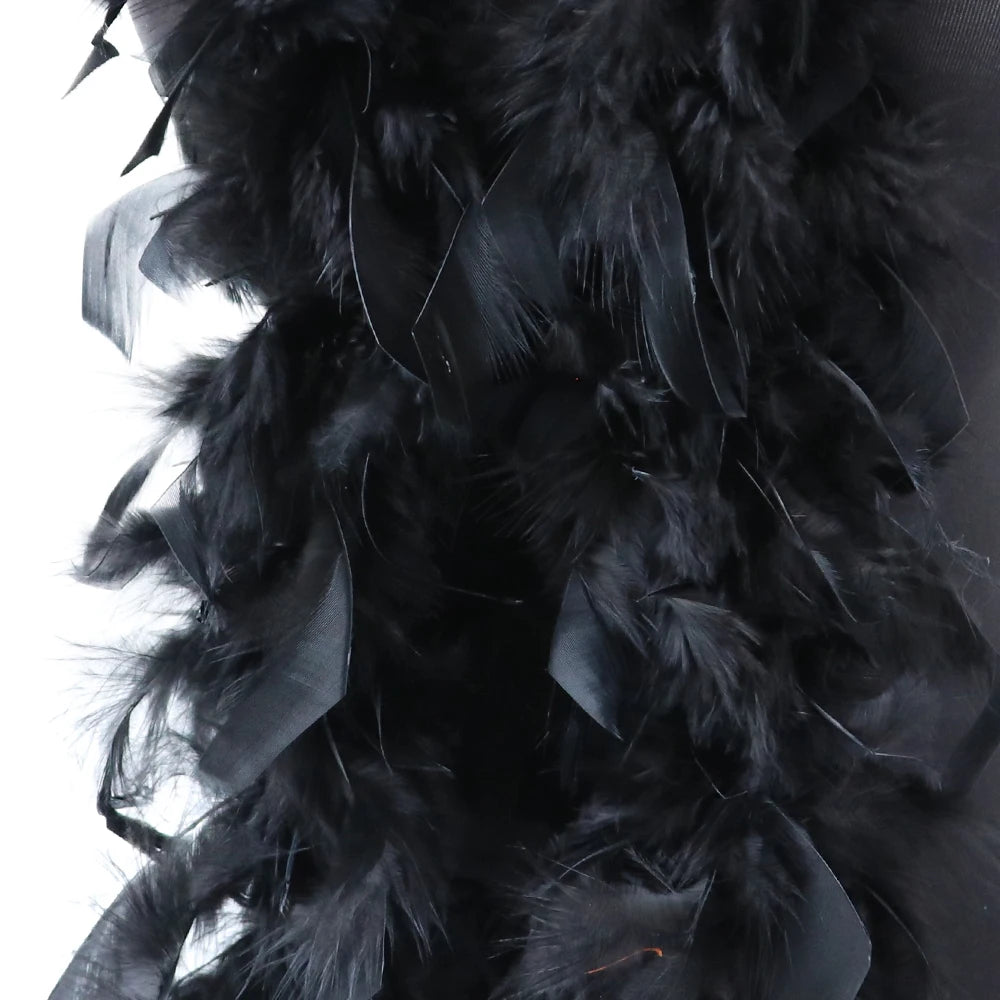 2 Yard Fluffy Black Feather Turkey 38-40g