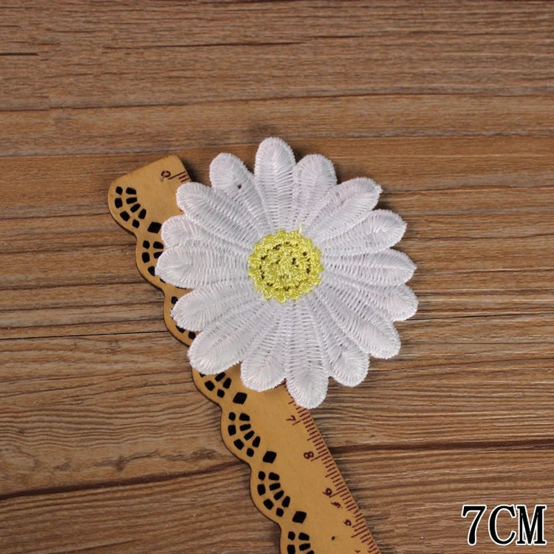 Milk Hair Daisy Flowers Embroidered