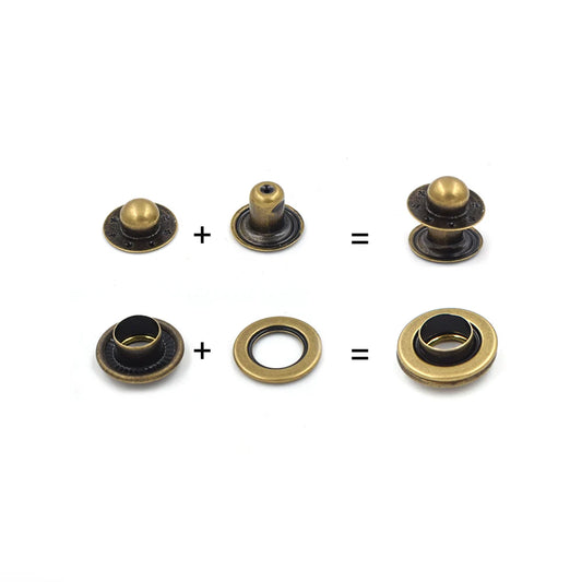 New copper material Buttons EU environmental non-toxic buttons Brass Eyelets Rivets Snaps Down button Metal eyelets