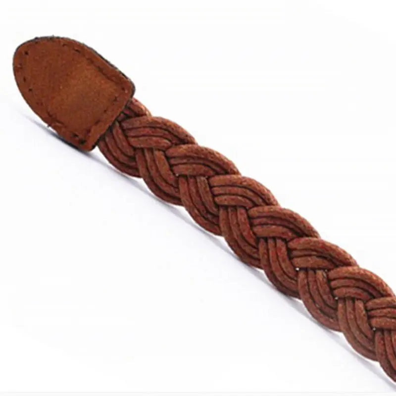 Brown White Weave Belt Hemp Rope Braid Belt