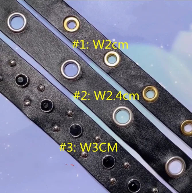 W 20/24/30mm PU fabric with Garment Eyelets Double Sides Grommet Tape