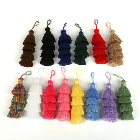 8cm Four Layers Overlapping Tassels Silk Fringe