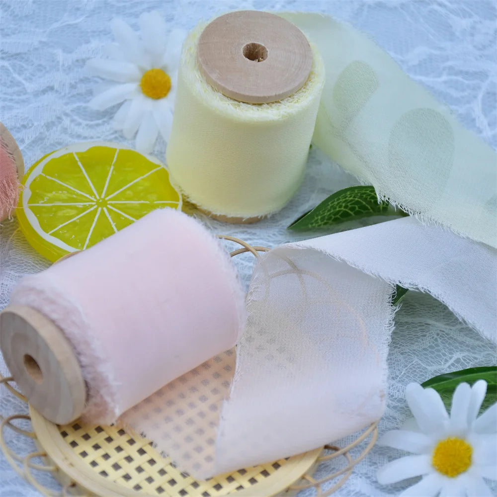 Handmade Silk Chiffon ribbons