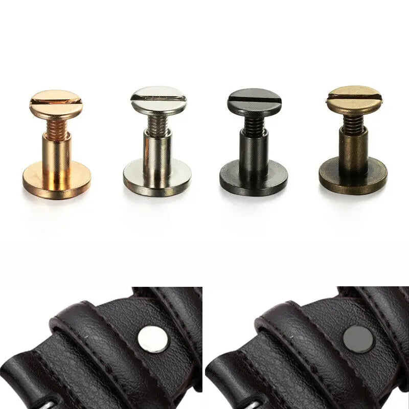 Flat Belt Screws Luggage Leather Craft Nail Rivets