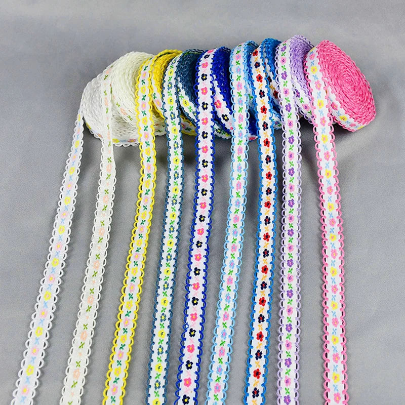 12mm Flower Embroidered Lace Trim Ribbons Garment Trim Fabric