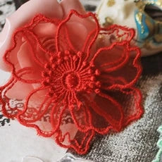 black lace flower patches 3D handmade