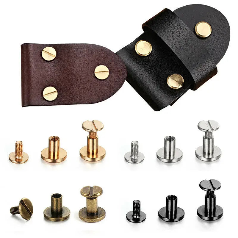 Flat Belt Screws Luggage Leather Craft Nail Rivets