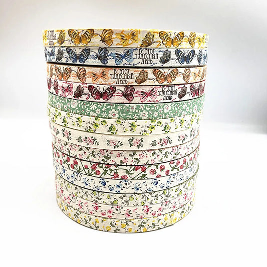 15mm Butterfly/Flower 100% Cotton Ribbon Handmade Design Printed Ribbons