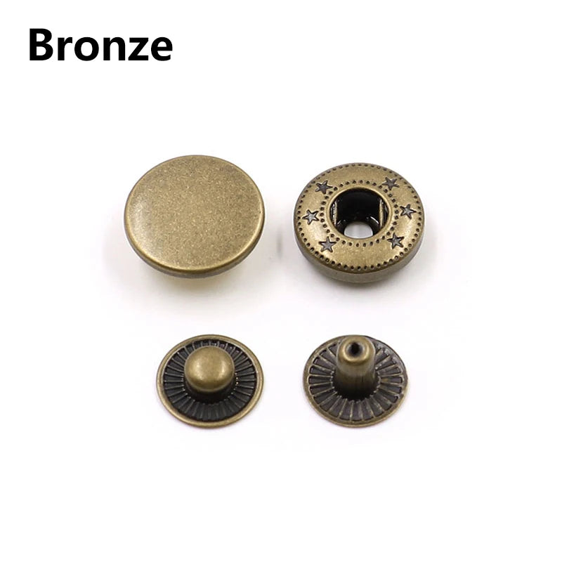 10-20mm Copper Material Four Buckle Pack Metal Press Studs Sewing Button