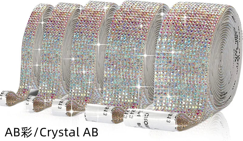 Self Adhesive Crystal Rhinestone Sticker Diamond Ribbon