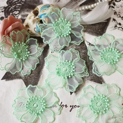 black lace flower patches 3D handmade