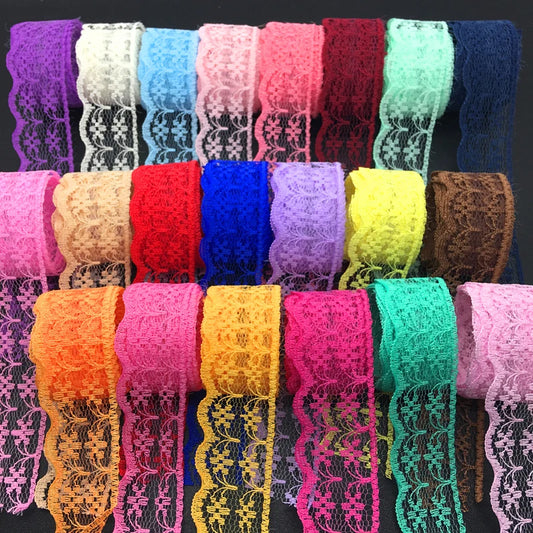 Embroidered mesh lace ribbon 3/4", 20 mm wide (10 yards/piece)