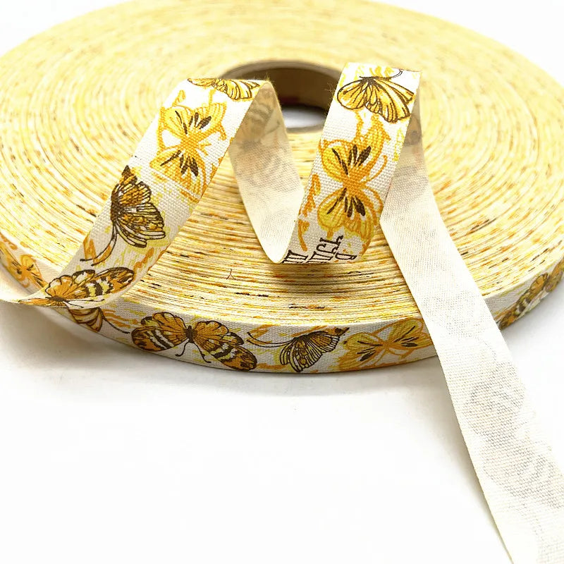 15mm Butterfly/Flower 100% Cotton Ribbon Handmade Design Printed Ribbons