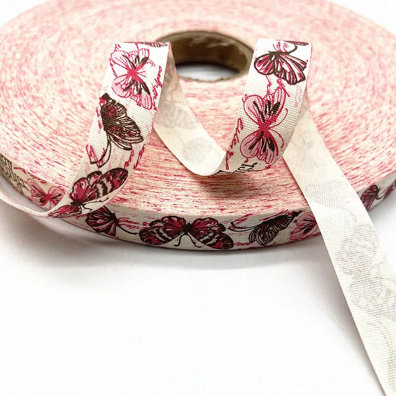 15mm Butterfly/Flower 100% Cotton Ribbon Handmade Design Printed Ribbons