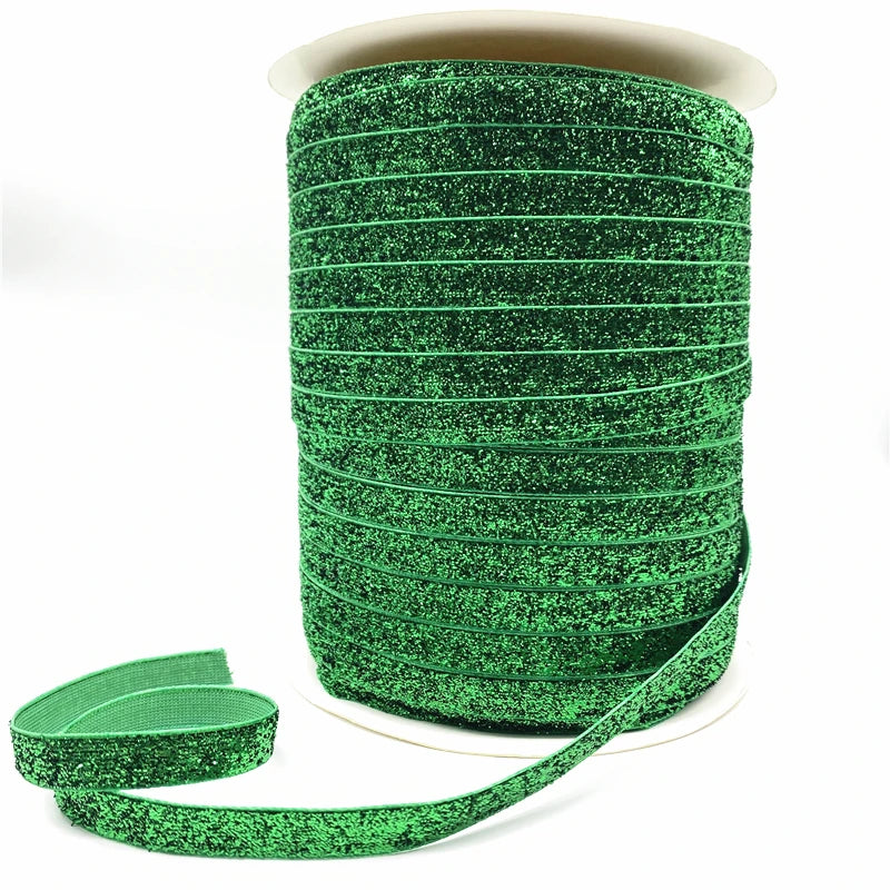 3/8 "10mm Khaki Glitter Velvet Ribbon