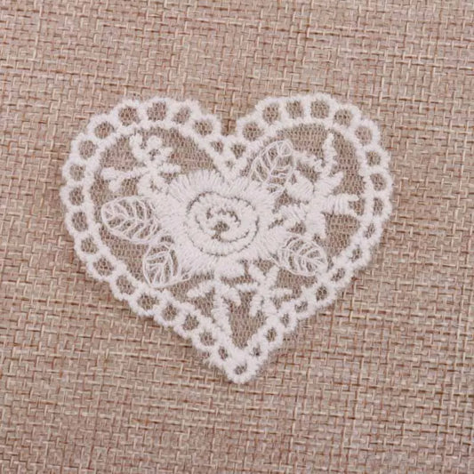 Beautiful White Venice Lace Applique heart Sewing Trims