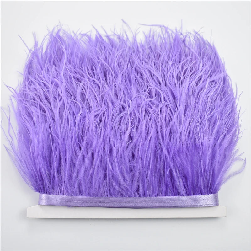 8-10cm Ostrich Feather Trims Natural Feathers Ribbon Fringe