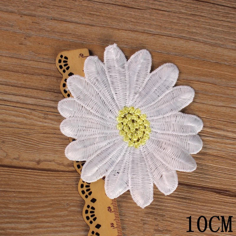 Milk Hair Daisy Flowers Embroidered